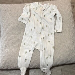 Carter's White and Green Cactus Footie